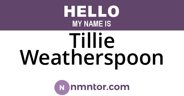 Tillie Weatherspoon