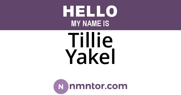 Tillie Yakel
