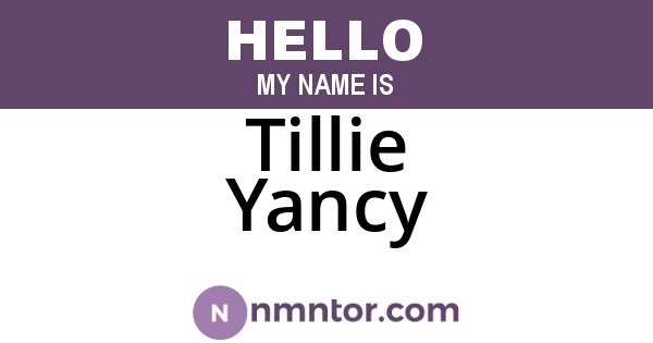 Tillie Yancy