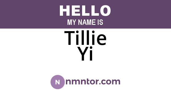 Tillie Yi