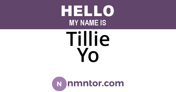Tillie Yo