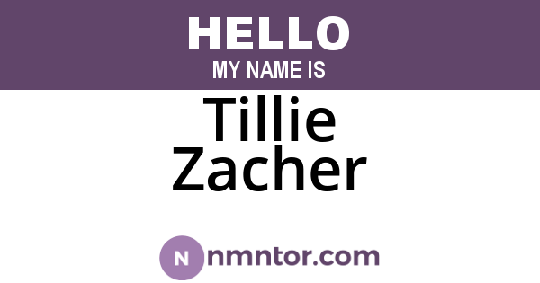 Tillie Zacher
