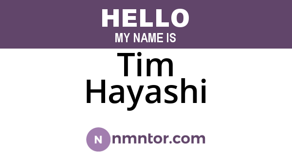 Tim Hayashi