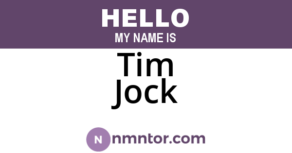 Tim Jock