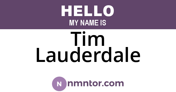 Tim Lauderdale