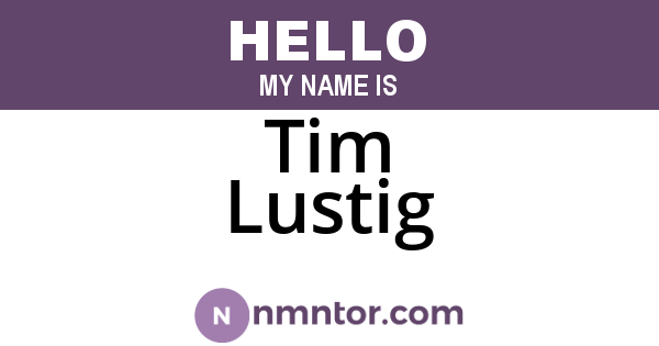 Tim Lustig