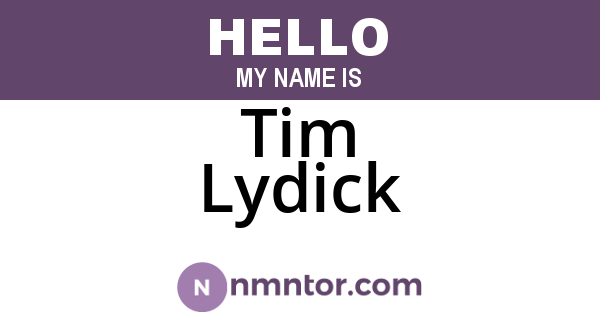 Tim Lydick
