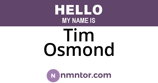 Tim Osmond