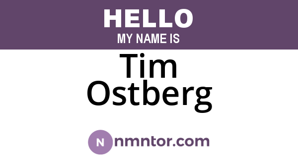 Tim Ostberg