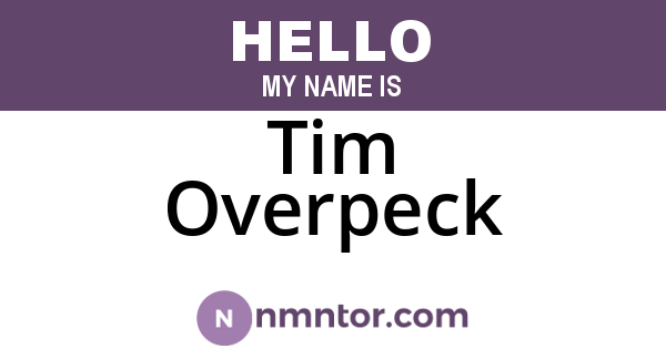 Tim Overpeck