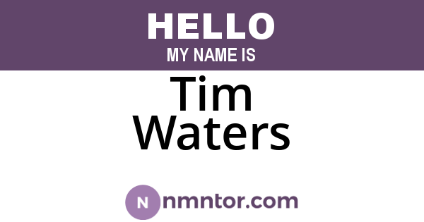 Tim Waters