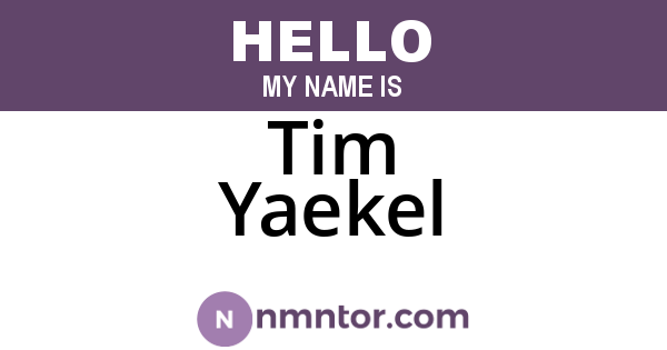 Tim Yaekel