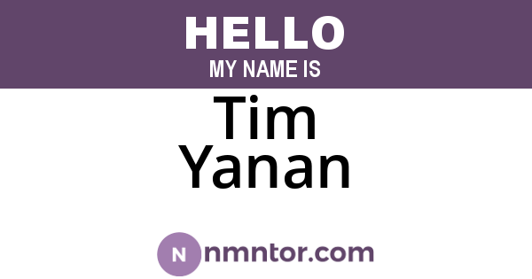 Tim Yanan