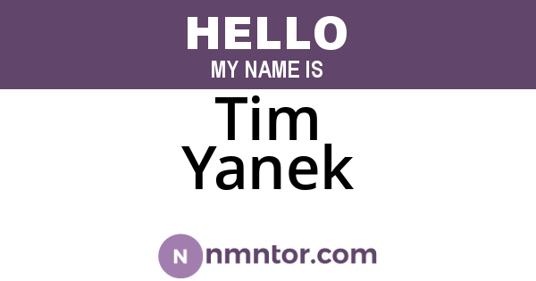 Tim Yanek
