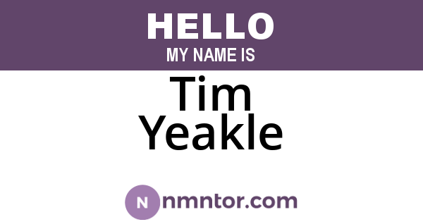 Tim Yeakle