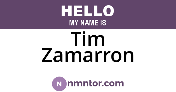 Tim Zamarron