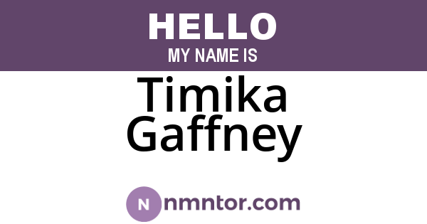 Timika Gaffney