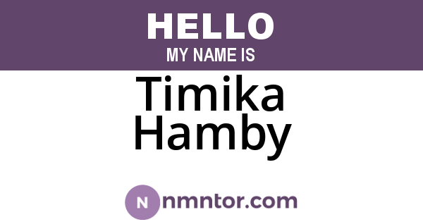 Timika Hamby