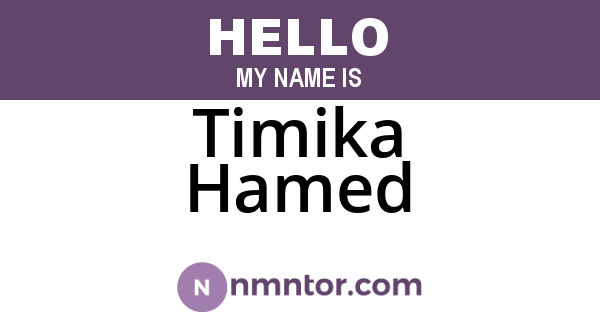 Timika Hamed