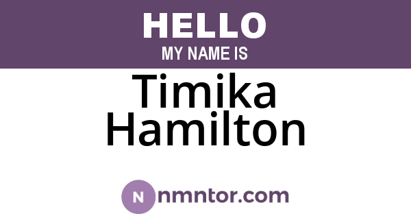 Timika Hamilton
