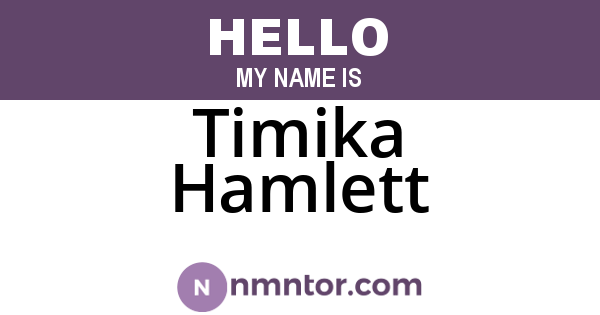 Timika Hamlett