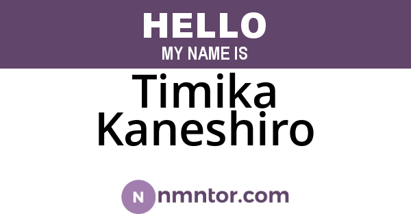 Timika Kaneshiro