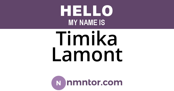 Timika Lamont