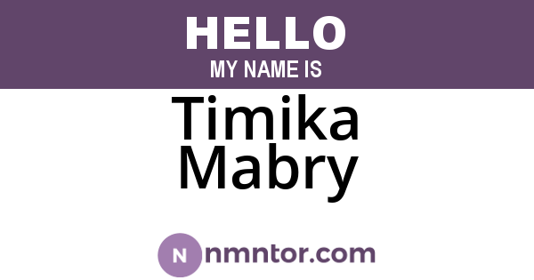 Timika Mabry