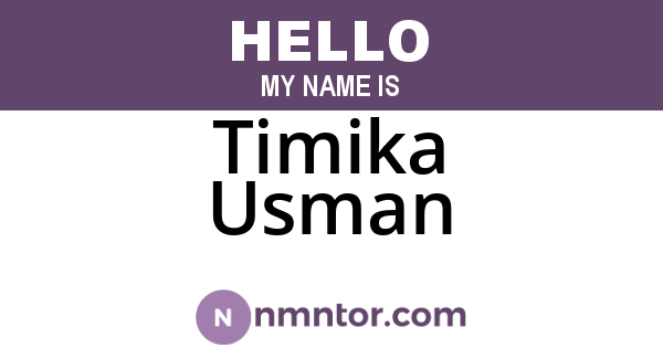 Timika Usman