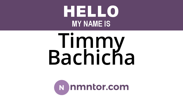 Timmy Bachicha