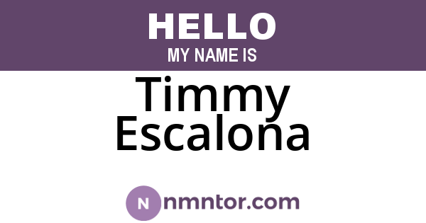Timmy Escalona