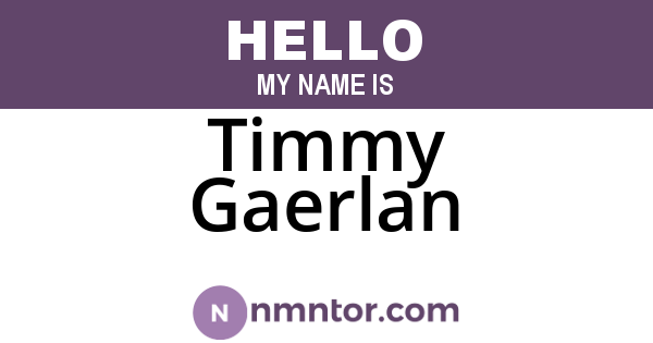 Timmy Gaerlan