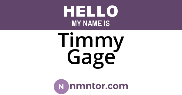 Timmy Gage