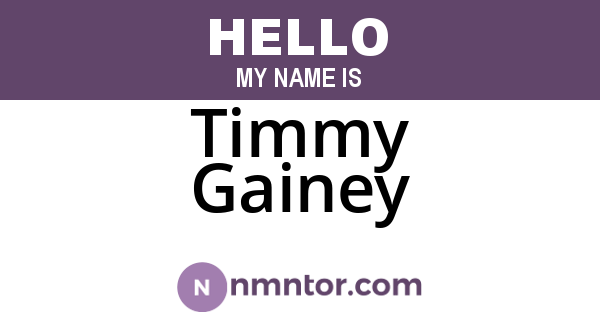 Timmy Gainey