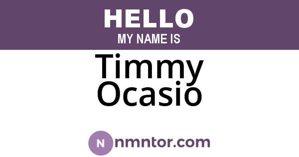 Timmy Ocasio
