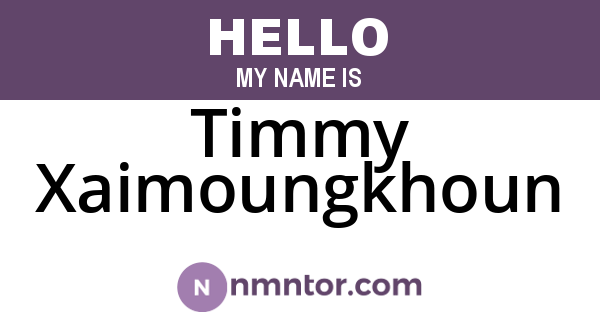 Timmy Xaimoungkhoun