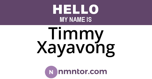 Timmy Xayavong