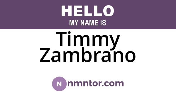 Timmy Zambrano
