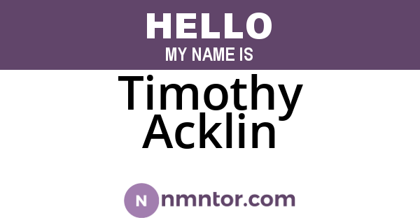 Timothy Acklin