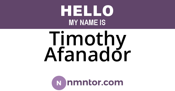 Timothy Afanador