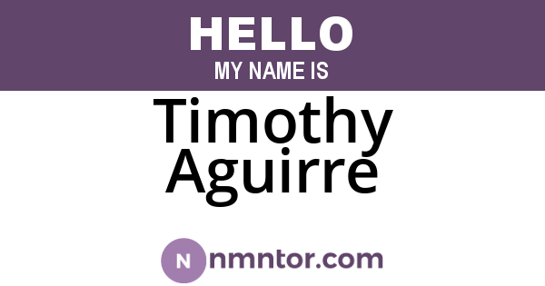 Timothy Aguirre