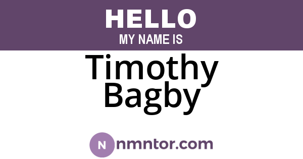 Timothy Bagby