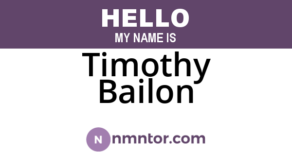 Timothy Bailon