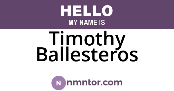 Timothy Ballesteros