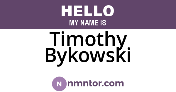 Timothy Bykowski