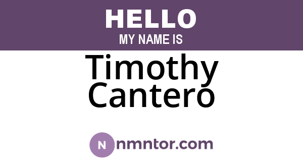 Timothy Cantero