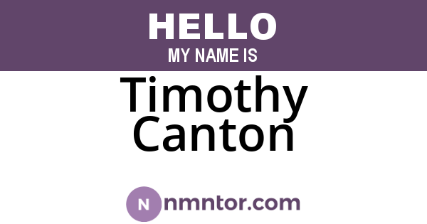 Timothy Canton