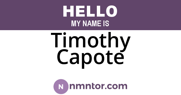Timothy Capote