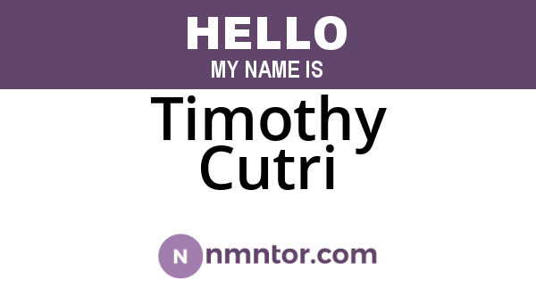 Timothy Cutri