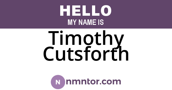 Timothy Cutsforth